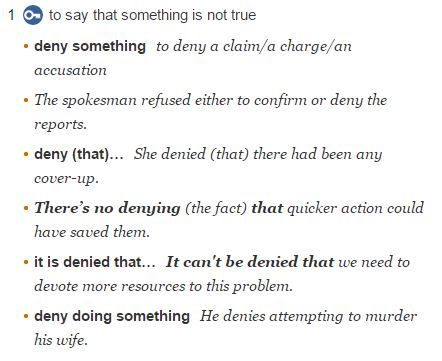 Eintrag DENY aus OALD